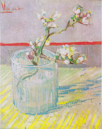 Painting:  Flowering Almond Tree Branch in a Glass