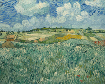 Painting:  Plain at Auvers with Rain Clouds