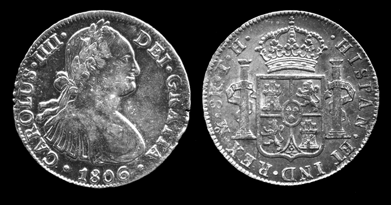 Silver peso of Carlos IV.