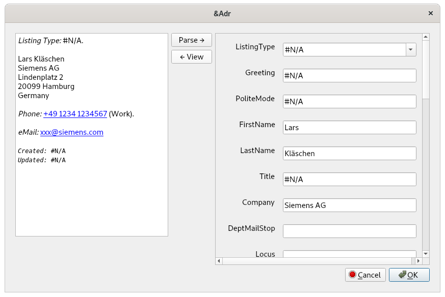 Free-Form Entry Dialog Viewed.